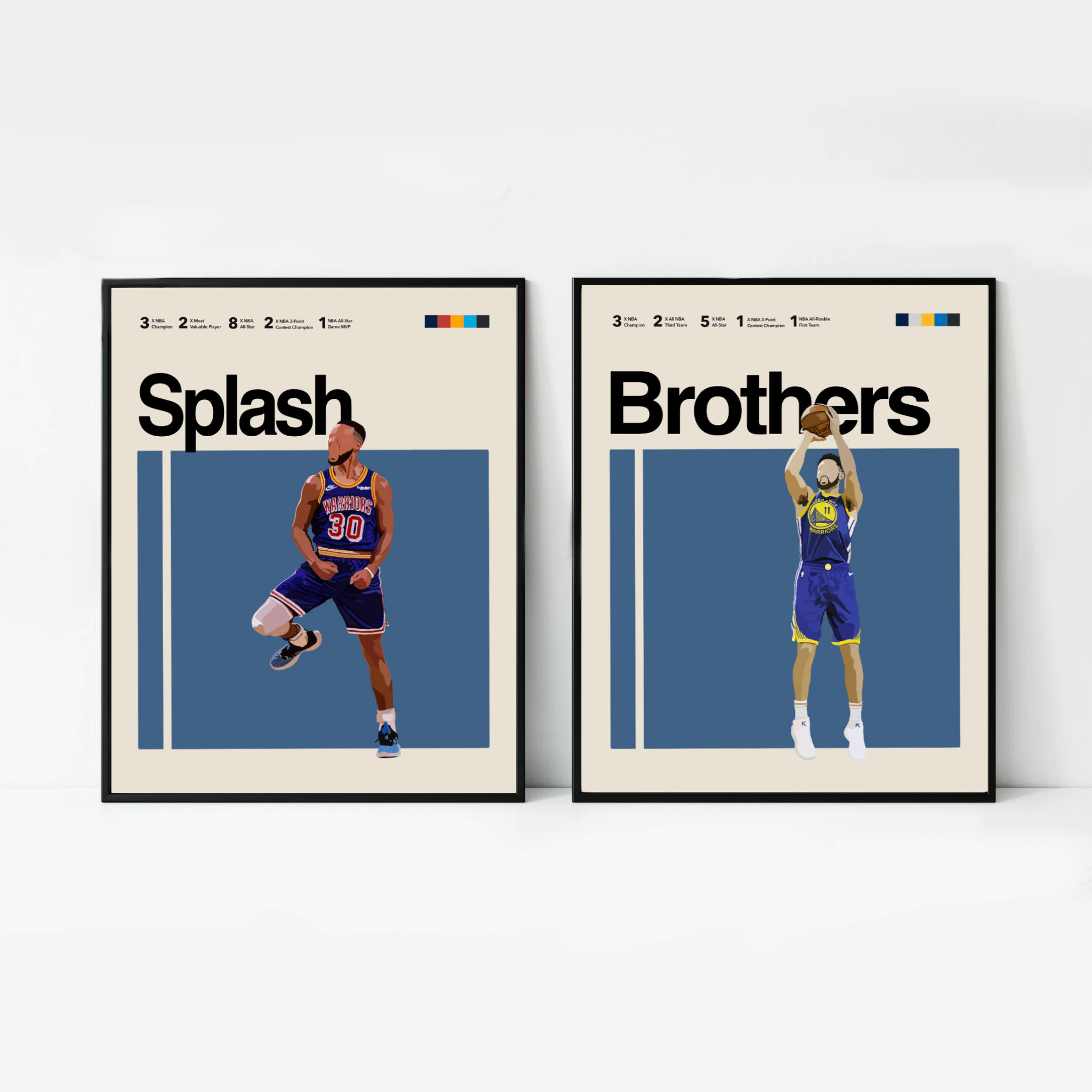 Splash Brothers Poster, Golden State Warriors Art, NBA poster Minimalist, Helvetica, Mid-Century Modern, Office Wall Art, Bedroom art