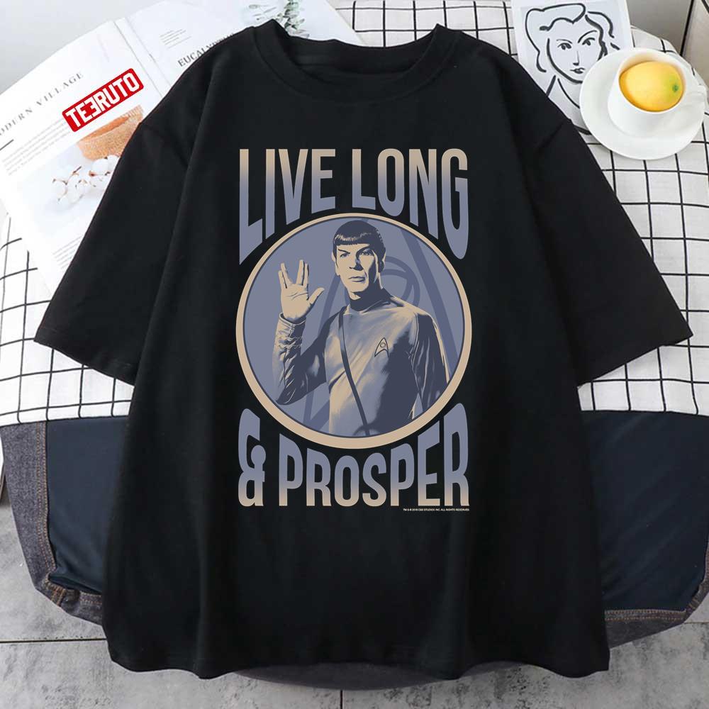 Spock Blue Hue Portrait Live Long And Prosper Star Trek Original Series Unisex T-Shirt