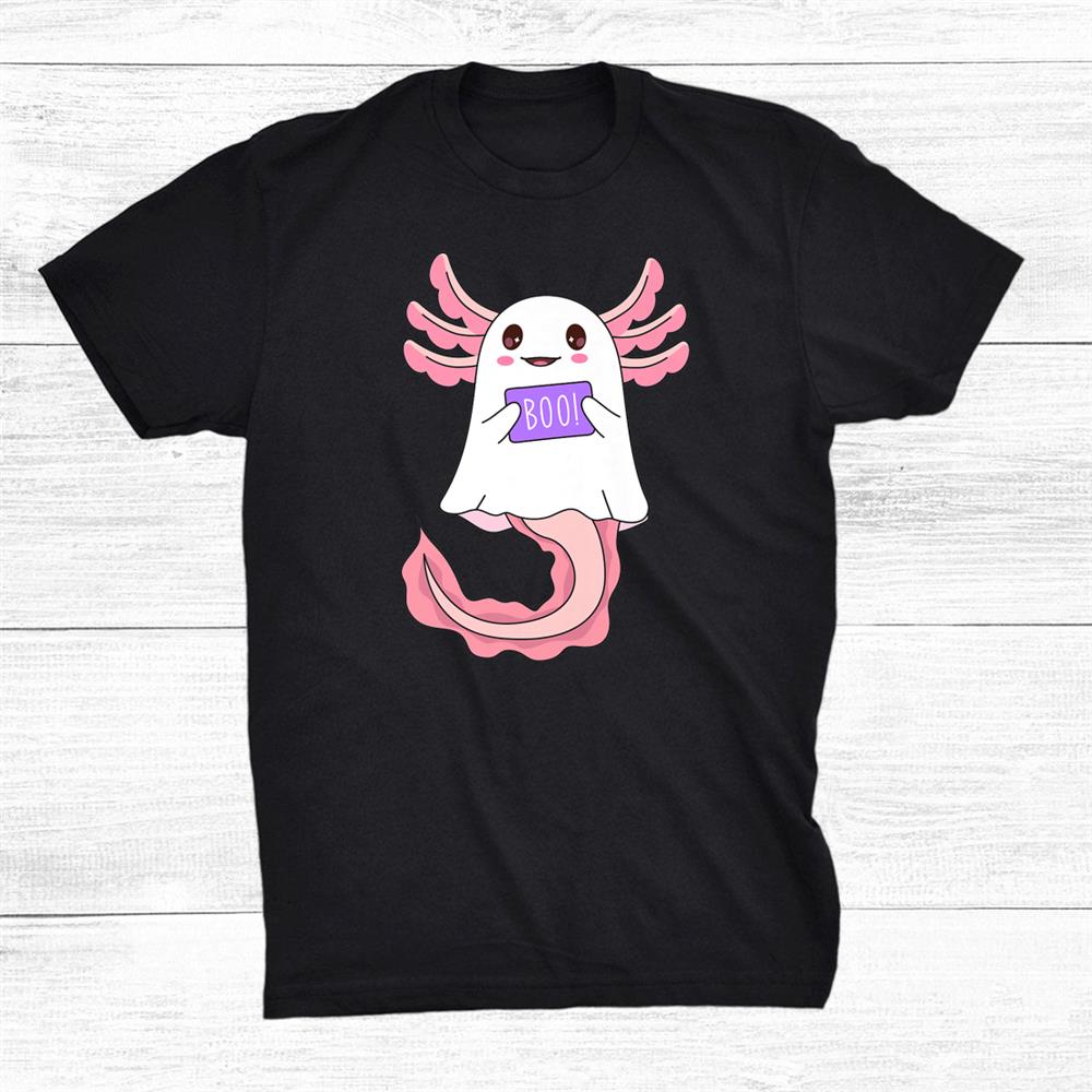 Spooky Axolotl Halloween Shirt Funny Kawaii Axolotl Ghost Shirt