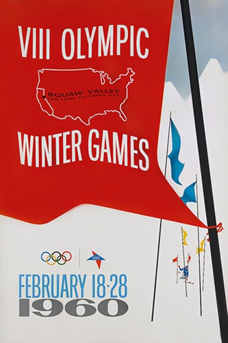 Squaw Valley 1960 Winter Olympic Games, Lake Tahoe CA Poster Print