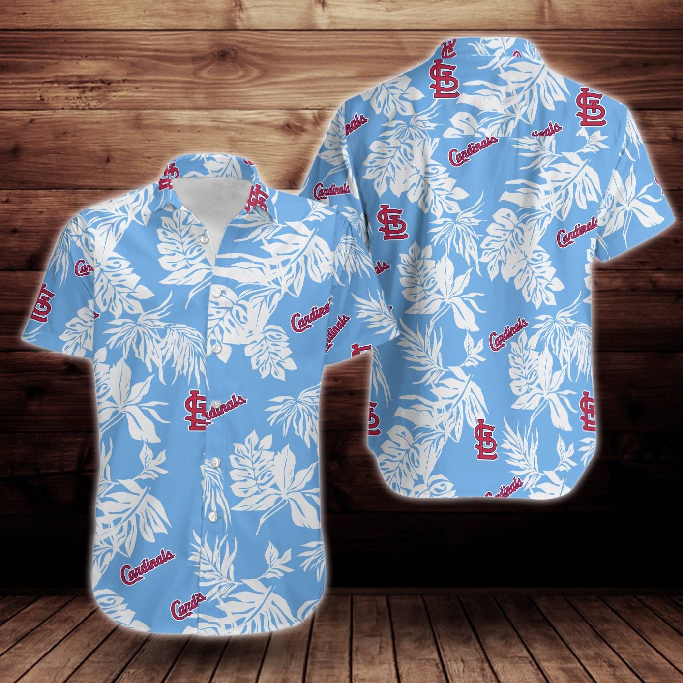 St. Louis Cardinals Tropical Flower Short Sleeve Hawaiian Shirt Big And Tall Hawaiian Shirts