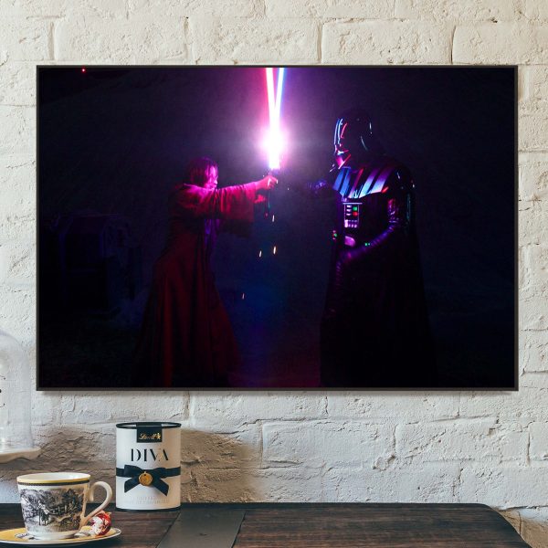 Star Wars Darth Vader and Obi Wan Kenobi Fighting Home Decor Poster Canvas