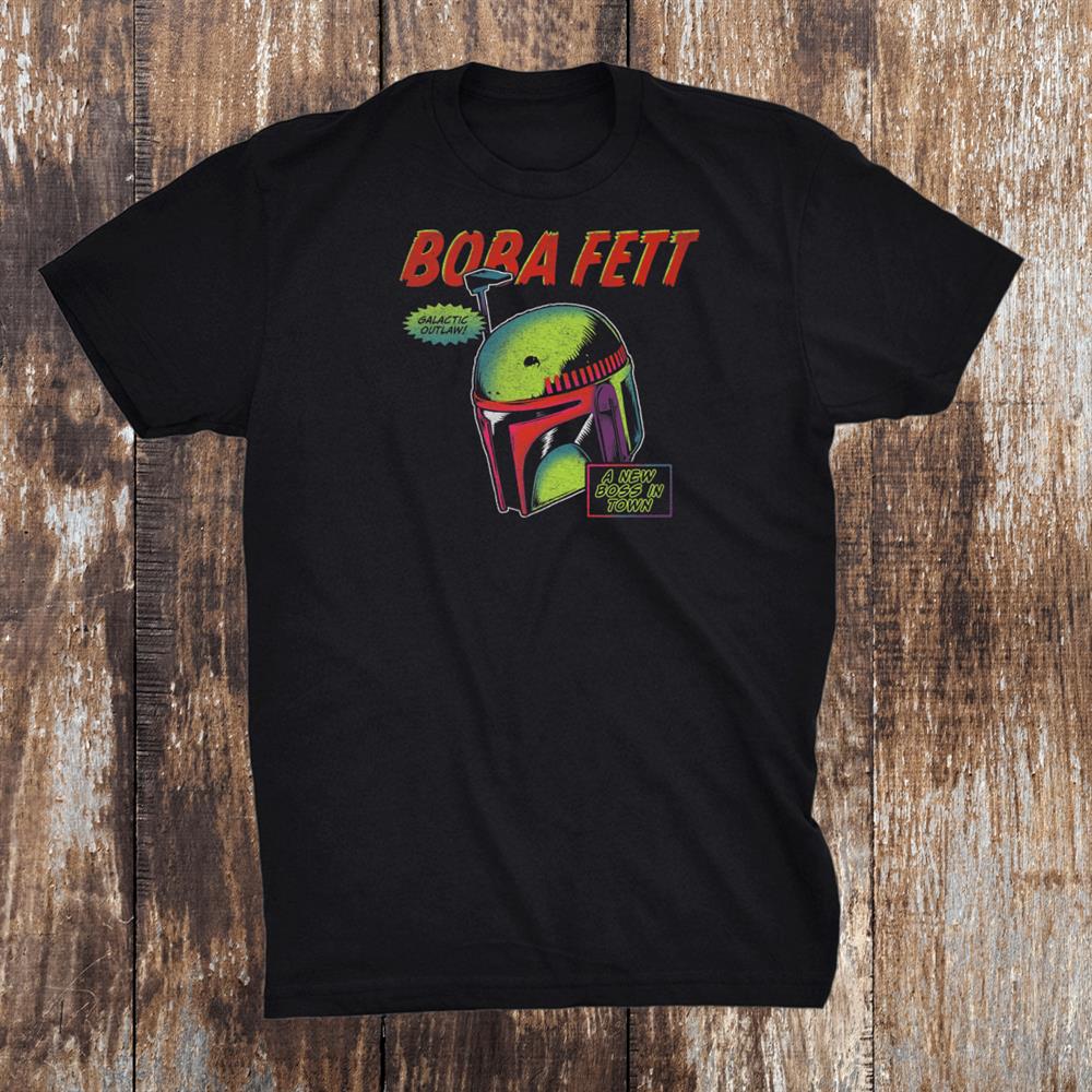Star Wars The Book Of Boba Fett Helmet Comic Art Shirt