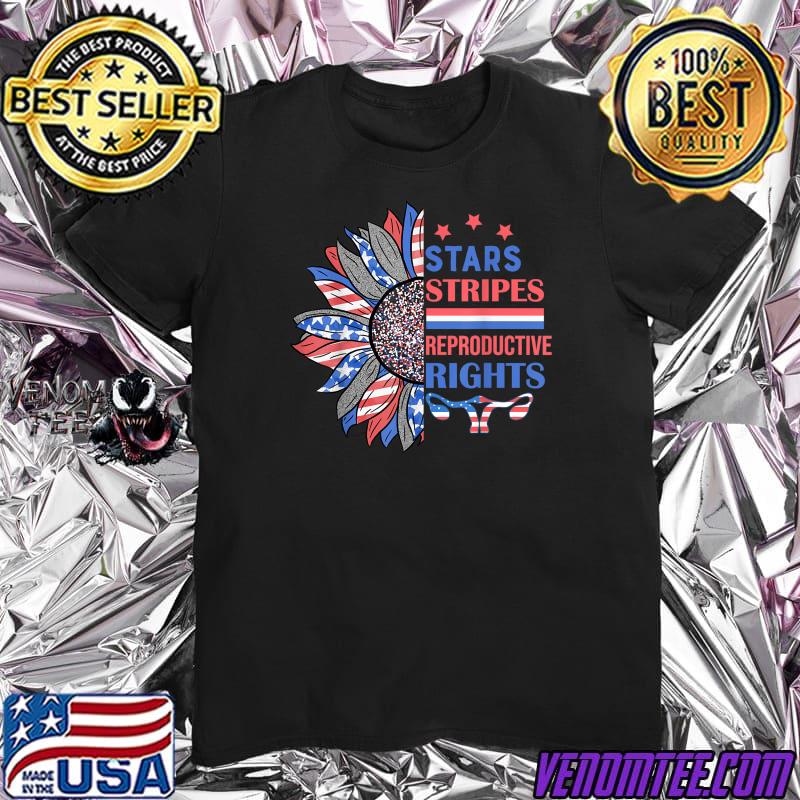 Stars Stripes Reproductive Rights Sunflower Usa Flag Women’s Rights T-Shirt