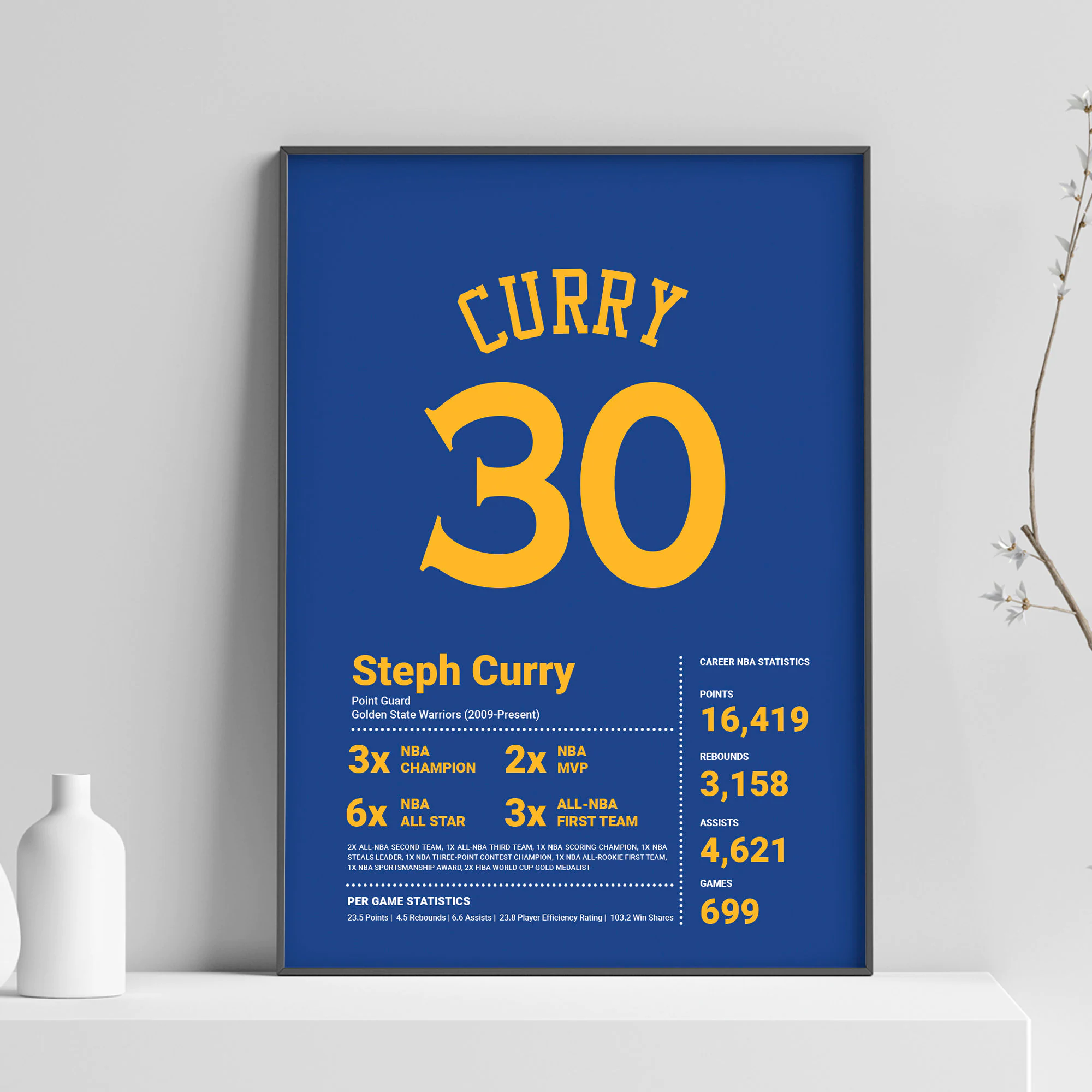 Steph Curry Stats  30  Golden State Warriors  Sports  Career  Gift  Print  Wall Art  Basketball  NBA  Poster  INSTANT DOWNLOAD
