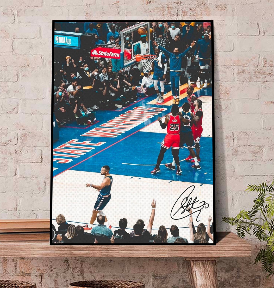 Stephen Curry Canvas Wall Art Poster, Stephen Curry Game 3 Point Leader Poster, Stephen iconic moments Poster with Signature Gift