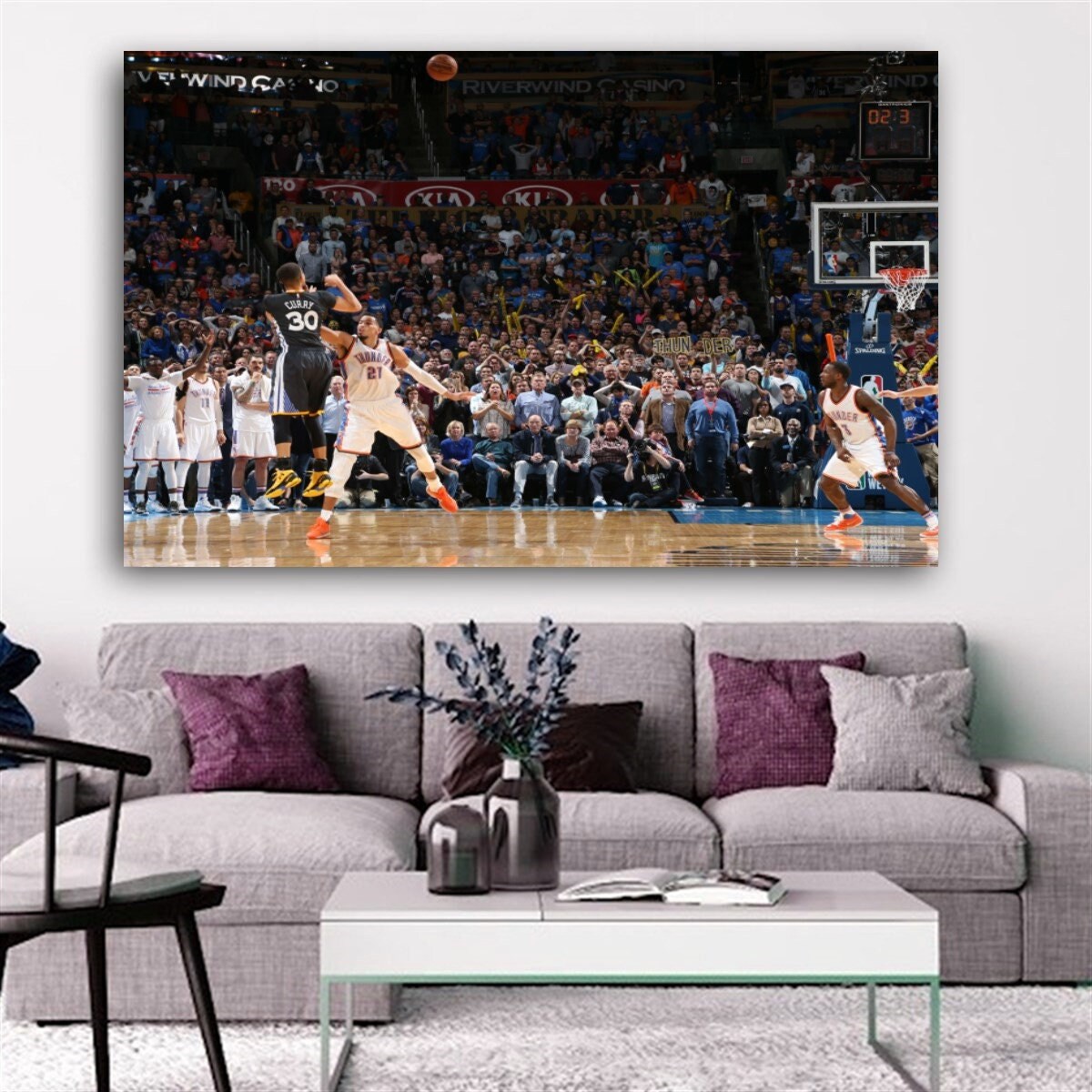 Stephen Curry Game Winner vs OKC Poster Golden State Warriors Basketball Canvas Stephen Curry Quote Inspirational Quotes Decor Curry Poster