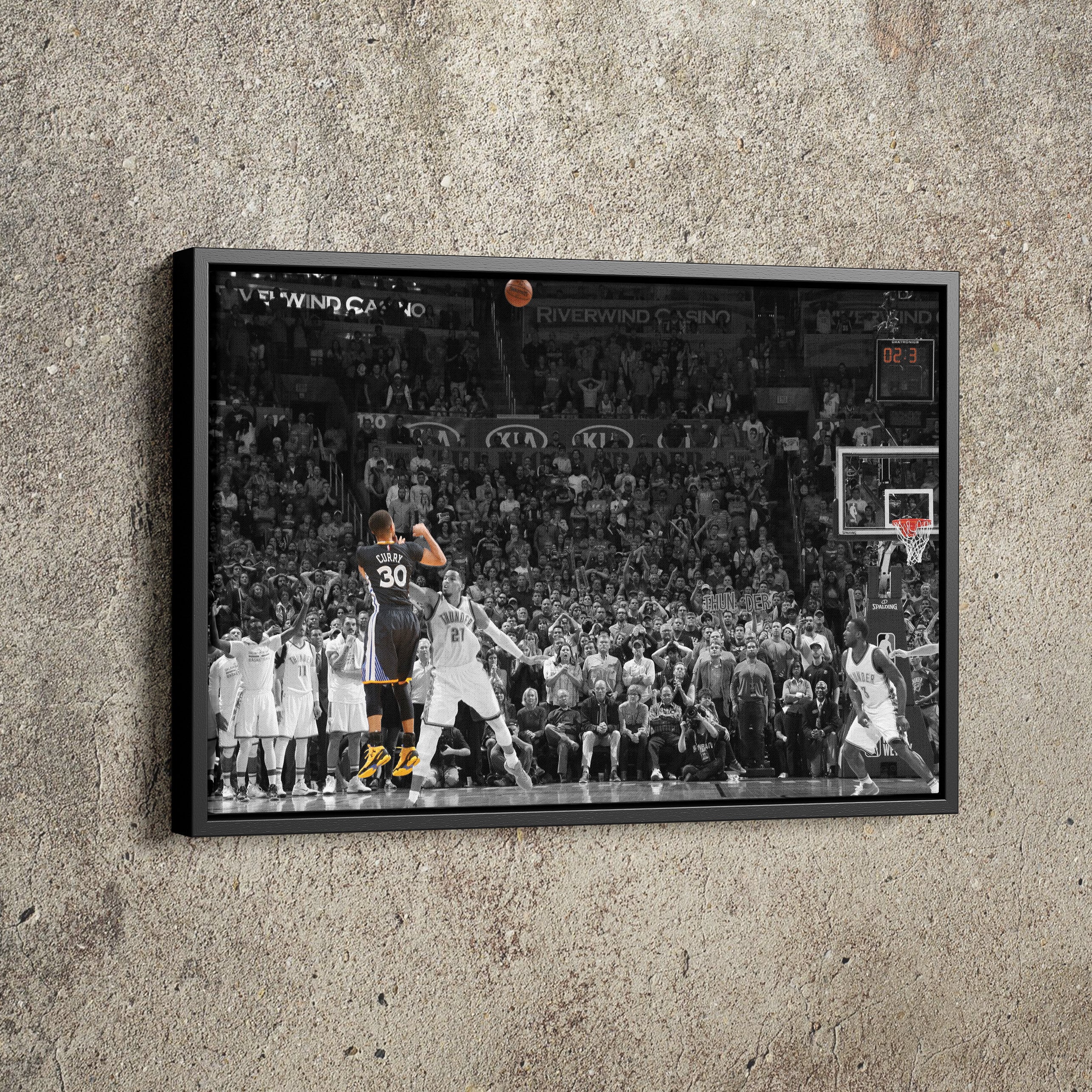 Stephen Curry Game Winner vs OKC Poster Golden State Warriors Basketball Hand Made Posters Canvas Print Wall Art Man Cave Gift Home Decor