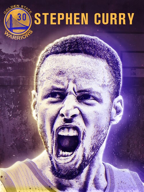 Stephen Curry Poster Golden State Warriors Basketball Art Print (18x24)
