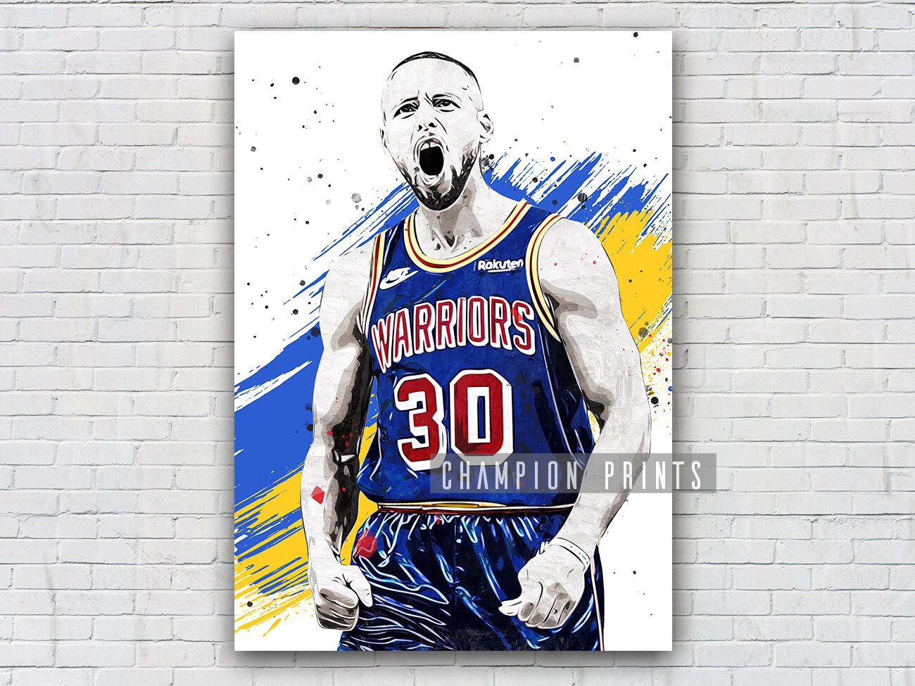 Stephen Curry Poster, Golden State Warriors Print, Kids gift, Gym, Man Cave Decoration, Basement, Boys Playroom Decor, Basketball Poster