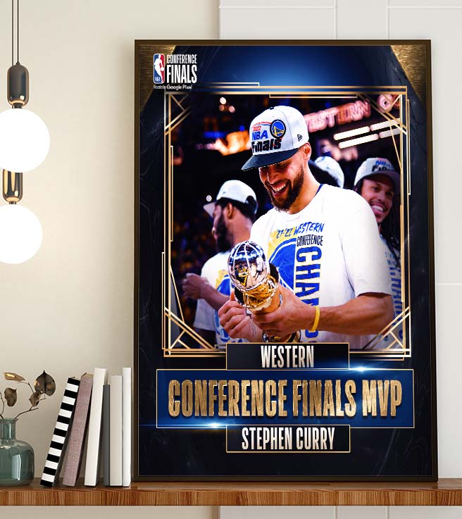 Stephen Curry Western Conference Finals MVP NBA Poster Wall Decor Canvas
