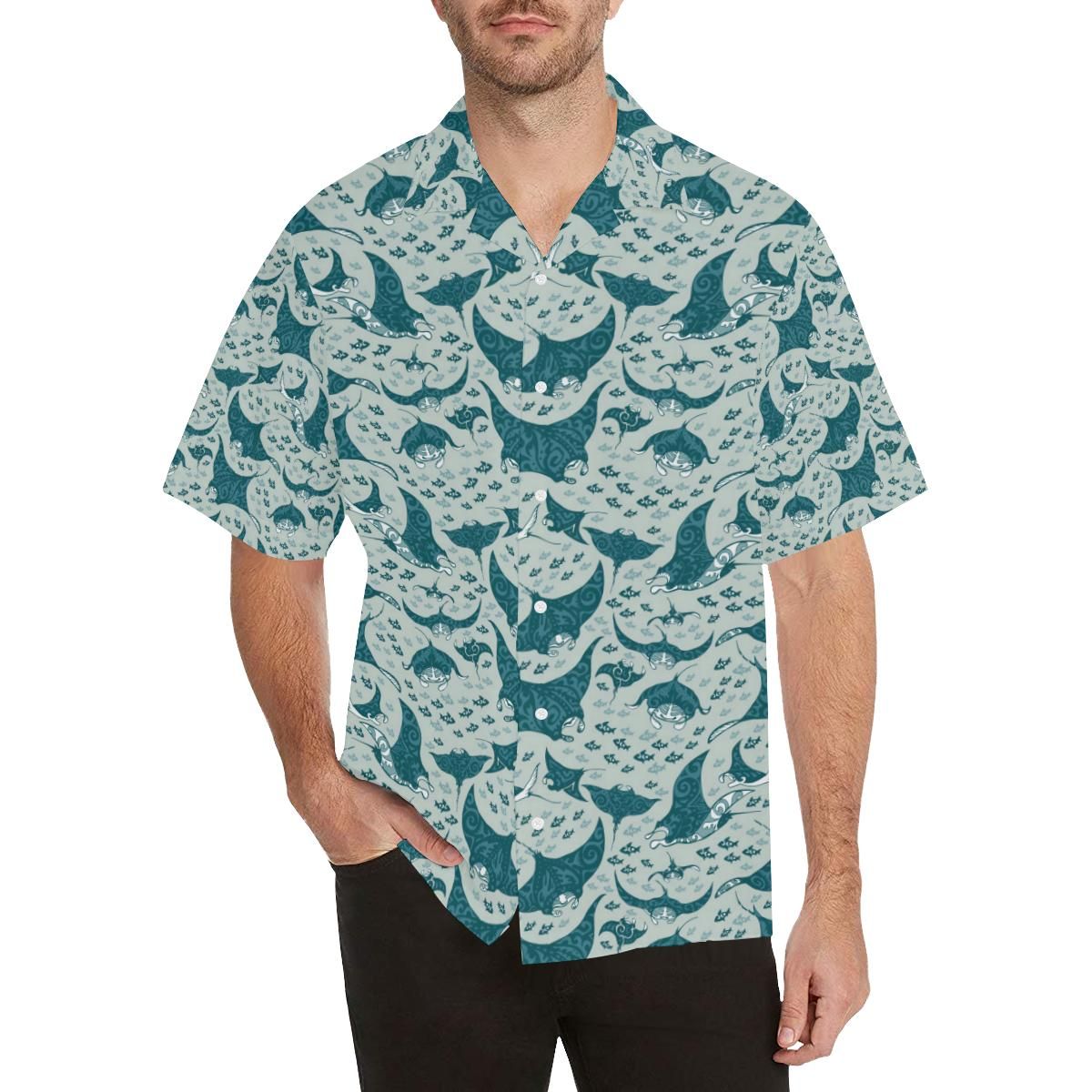 Stingray Pattern Print Design 01 Men’s All Over Print Hawaiian Shirt (model T58)