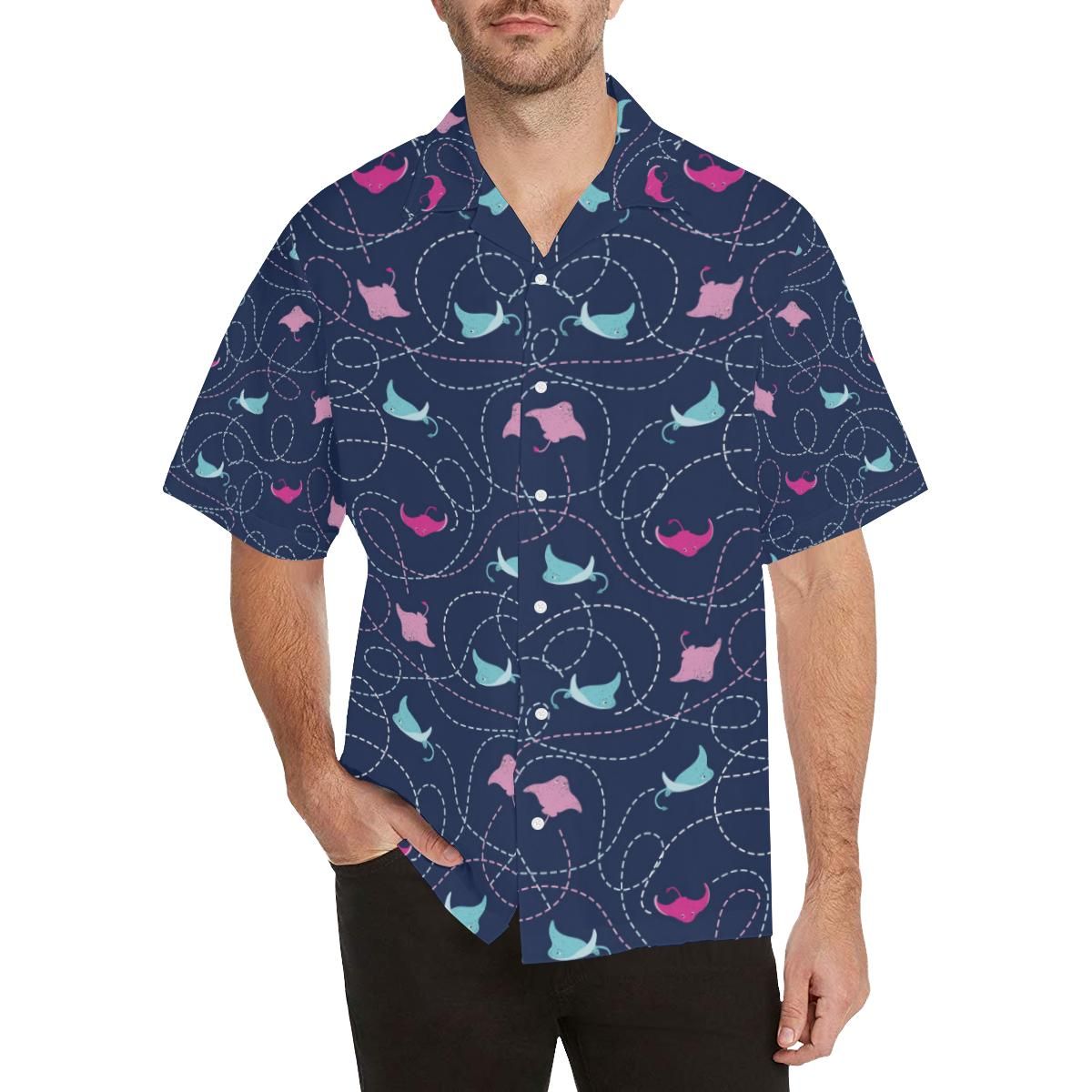 Stingray Pattern Print Design 05 Men’s All Over Print Hawaiian Shirt (model T58)