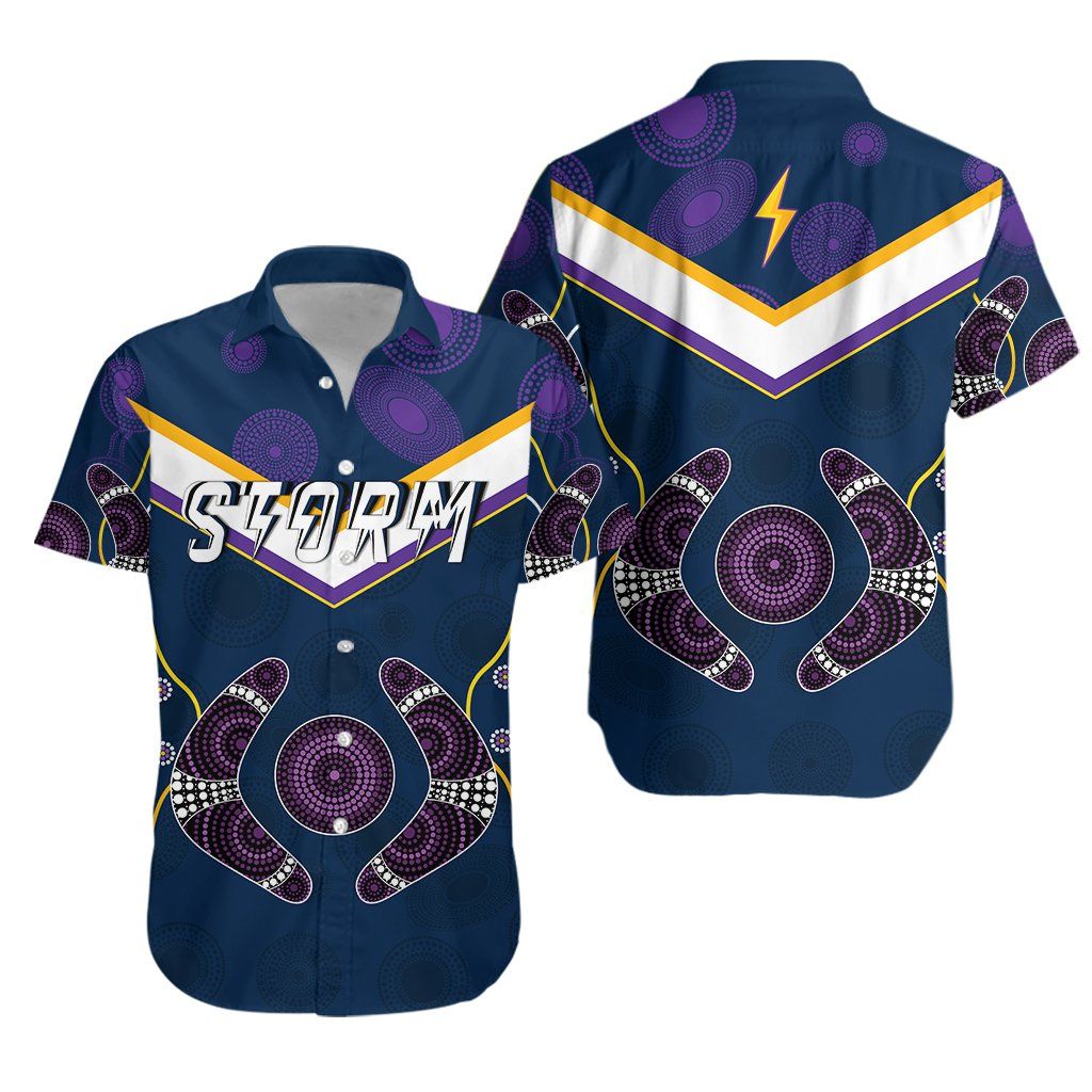 Storm Hawaiian Shirt Melbourne Simple Indigenous Champion K13