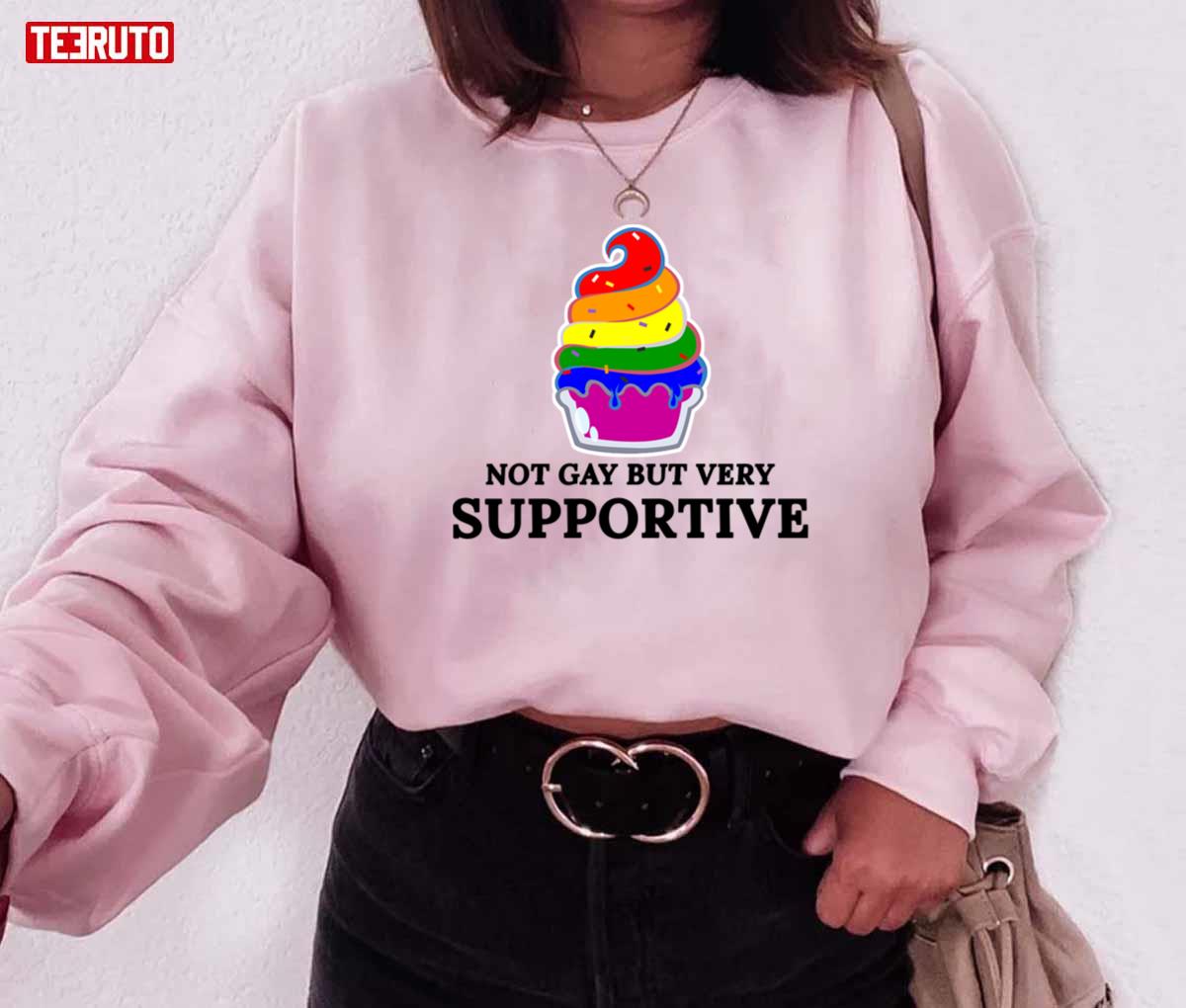 Straight Ally Pride Not Gay But Very Supportive LGBT Unisex Sweatshirt