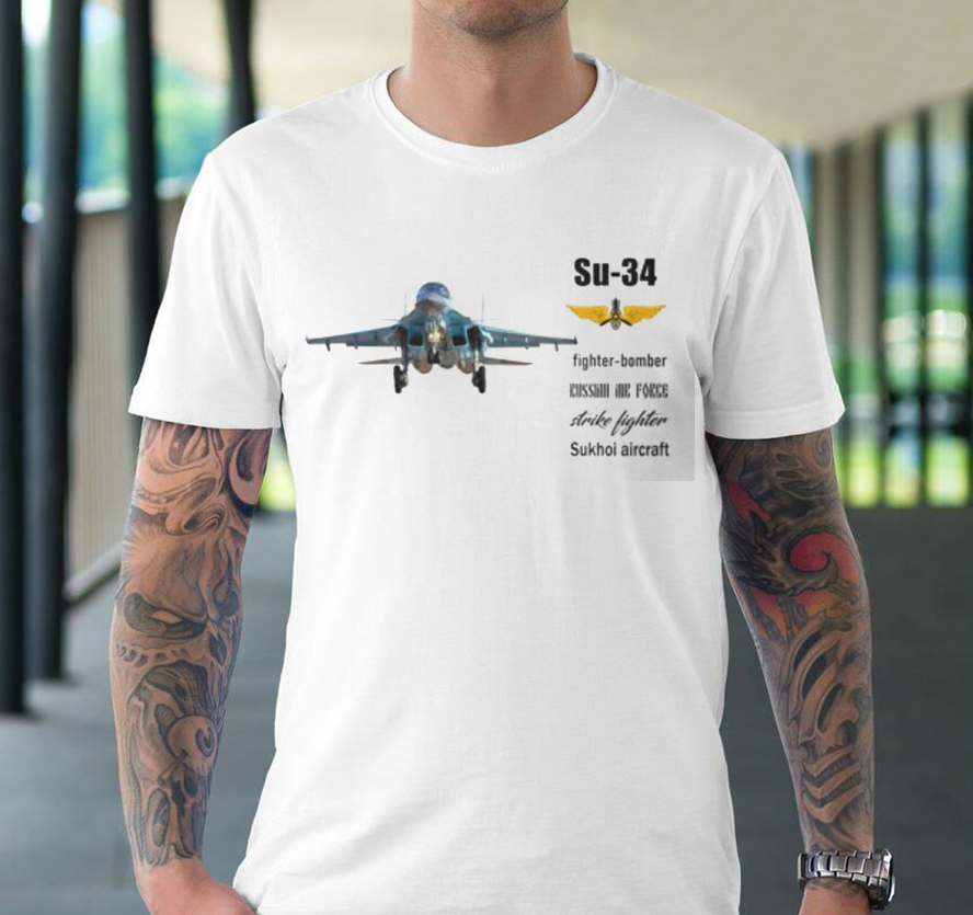 Su-34 Fighter Bomber Sukhoi Aircraft Ukraine T-Shirt