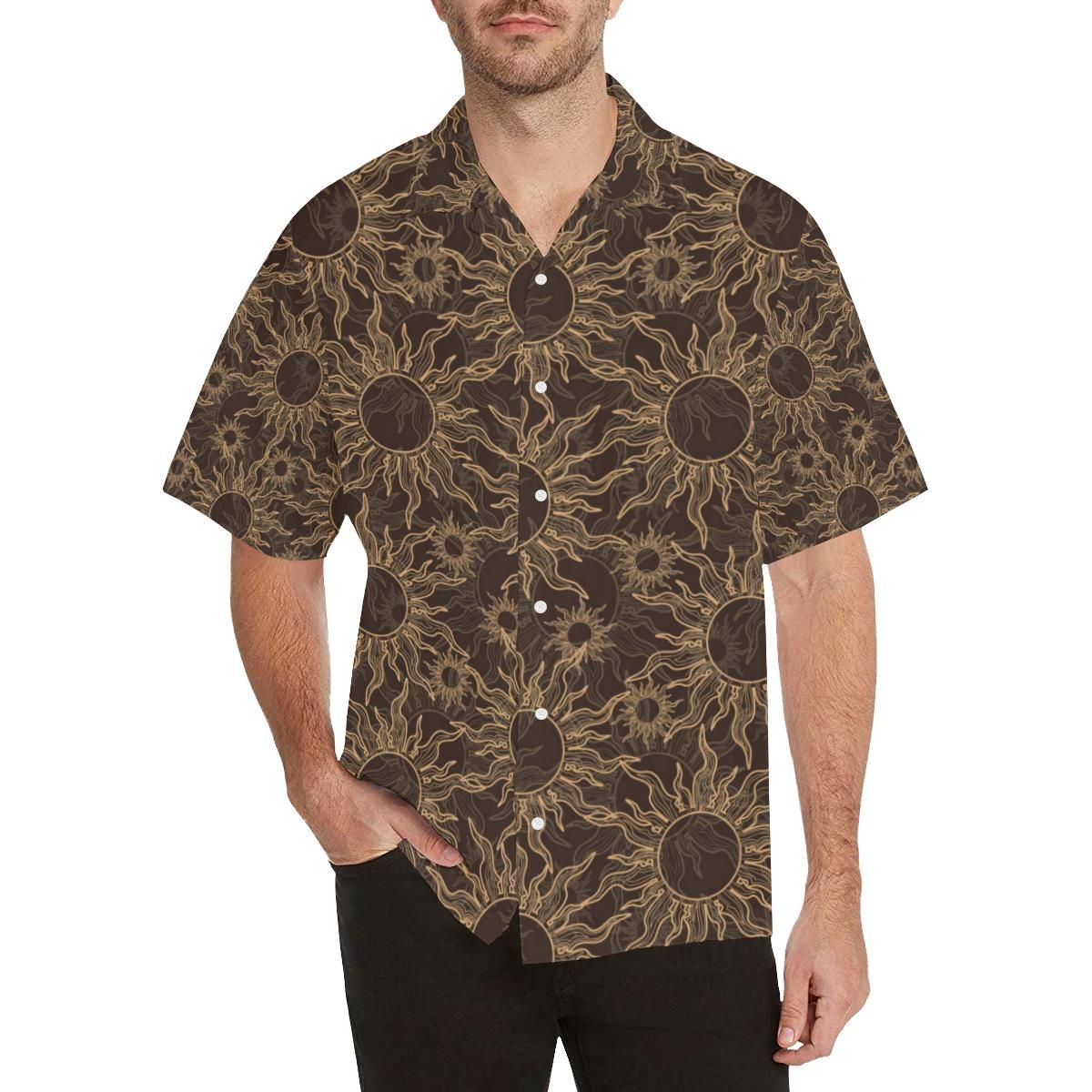 Sun Pattern Theme Men’s All Over Print Hawaiian Shirt