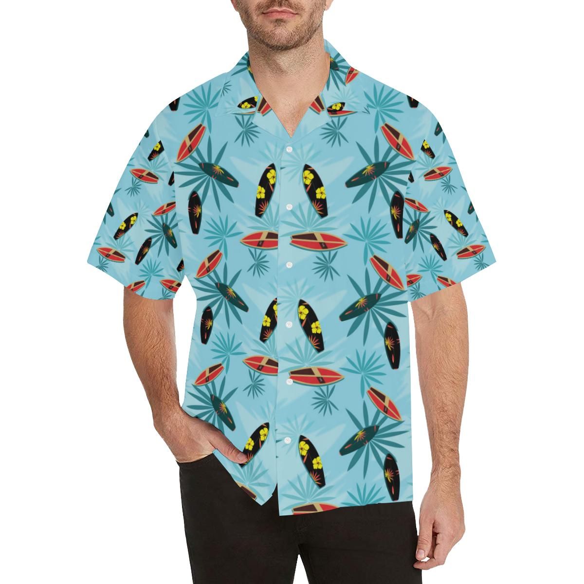 Surfboard Pattern Print Design 03 Men’s All Over Print Hawaiian Shirt (model T58)