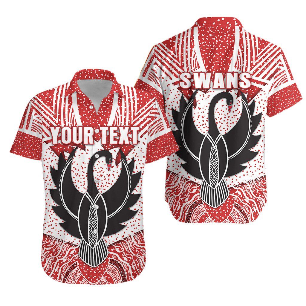 Sydney Hawaiian Shirt Indigenous Swans K8