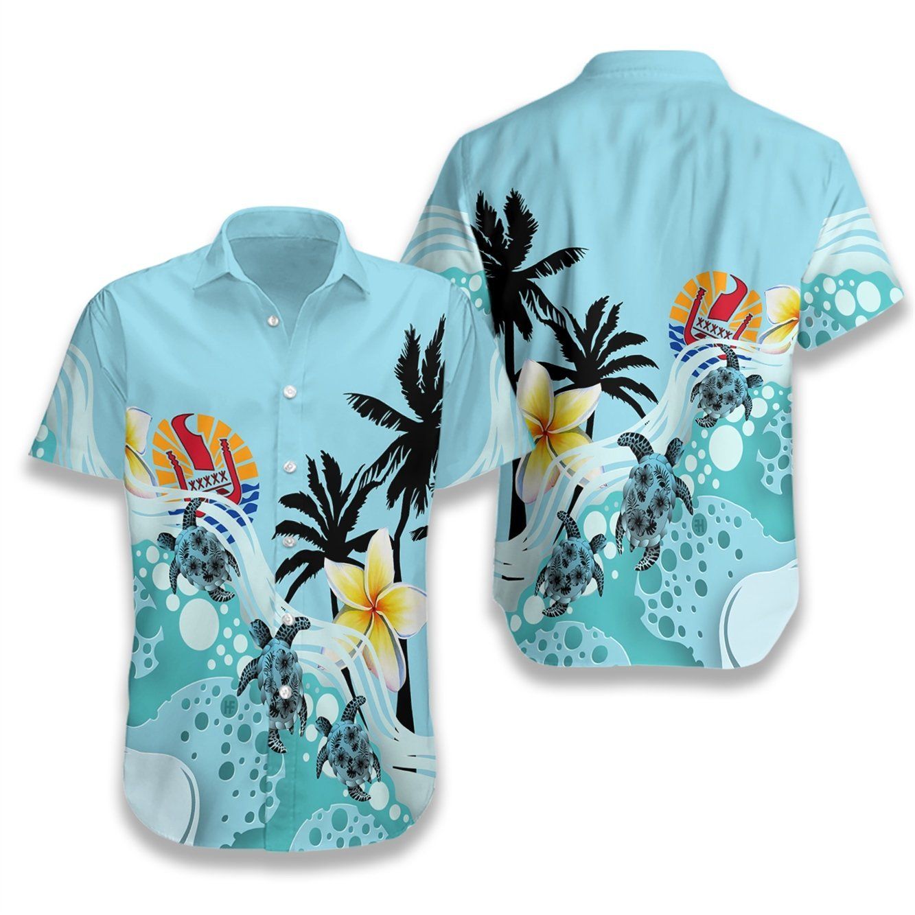 Tahiti Blue Turtle Hibiscus Ez05 0207 Hawaiian Shirt