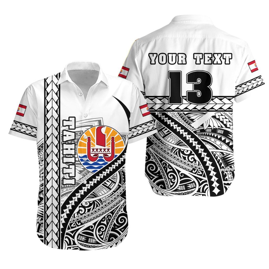 Tahiti Rugby Hawaiian Shirt Marvelous Version White – Custom Text And Number K13 Big And Tall Hawaiian Shirts