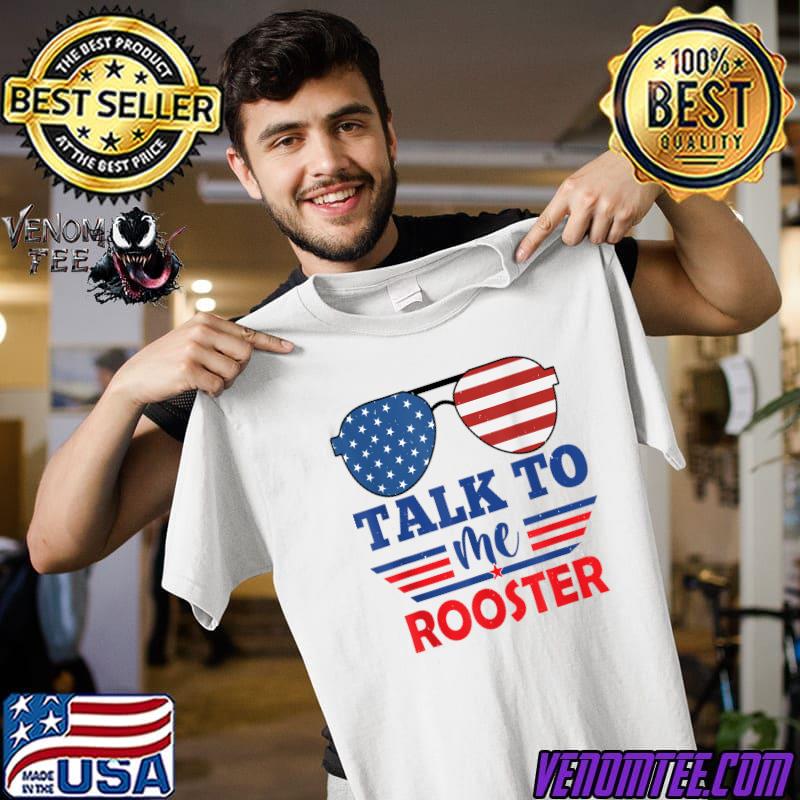 Talk To Me Rooster Distressed Text T-Shirt