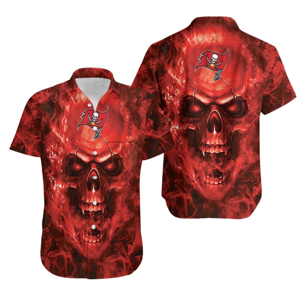 Tampa Bay Buccaneers nfl fan skull Hawaiian Shirt
