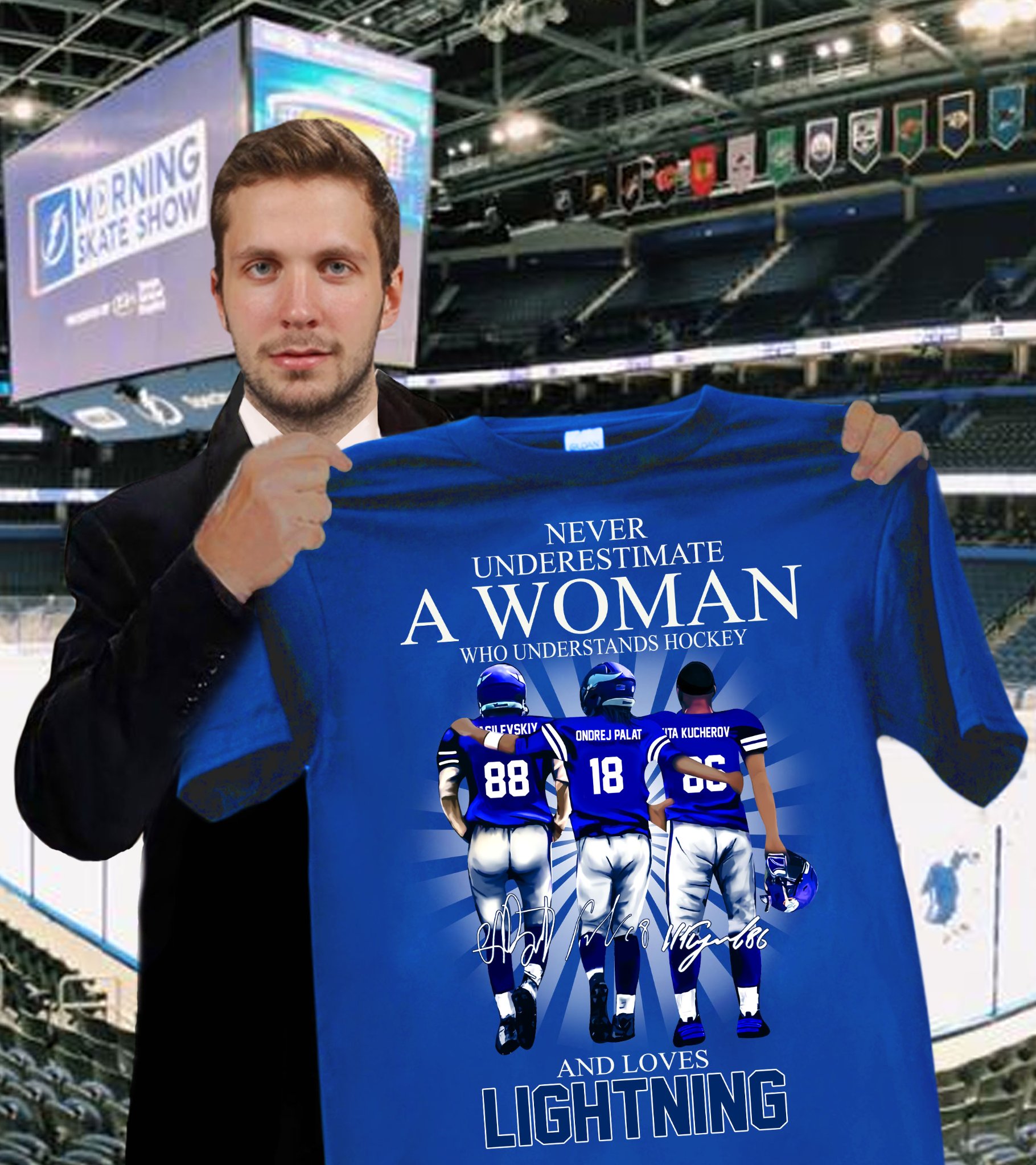 Tampa Bay Lightning Never Underestimate A Woman Who Understands Hockey And Loves Lightning Signed Shirt