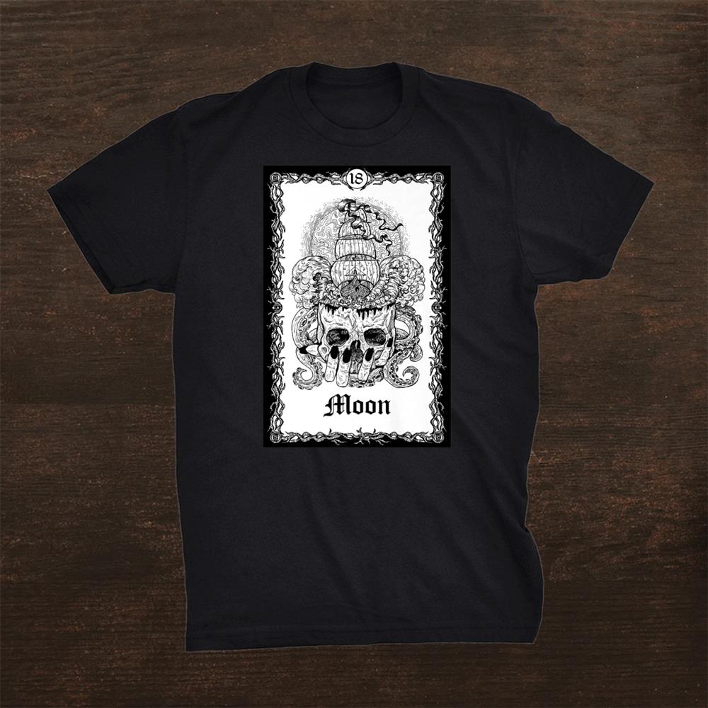 Tarot Card Shirt The Moon Skull Goth Punk Magic Occult Shirt