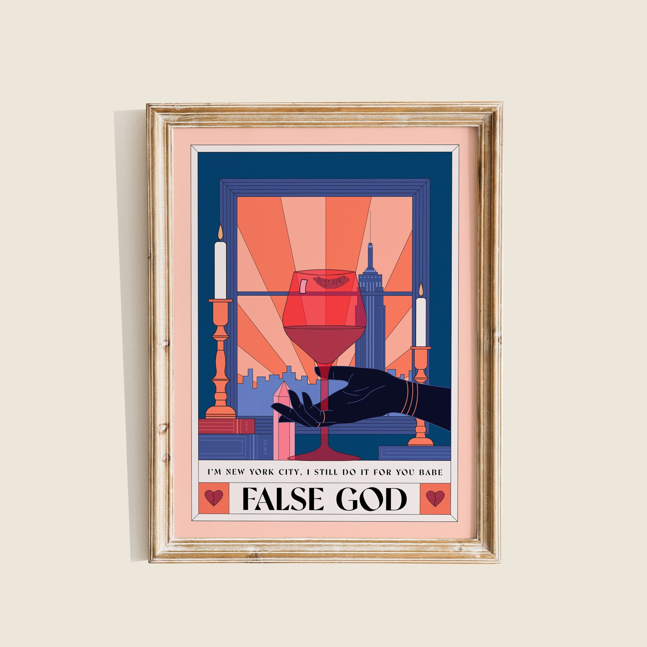 Taylor Swift Lover False God Lyrics Poster