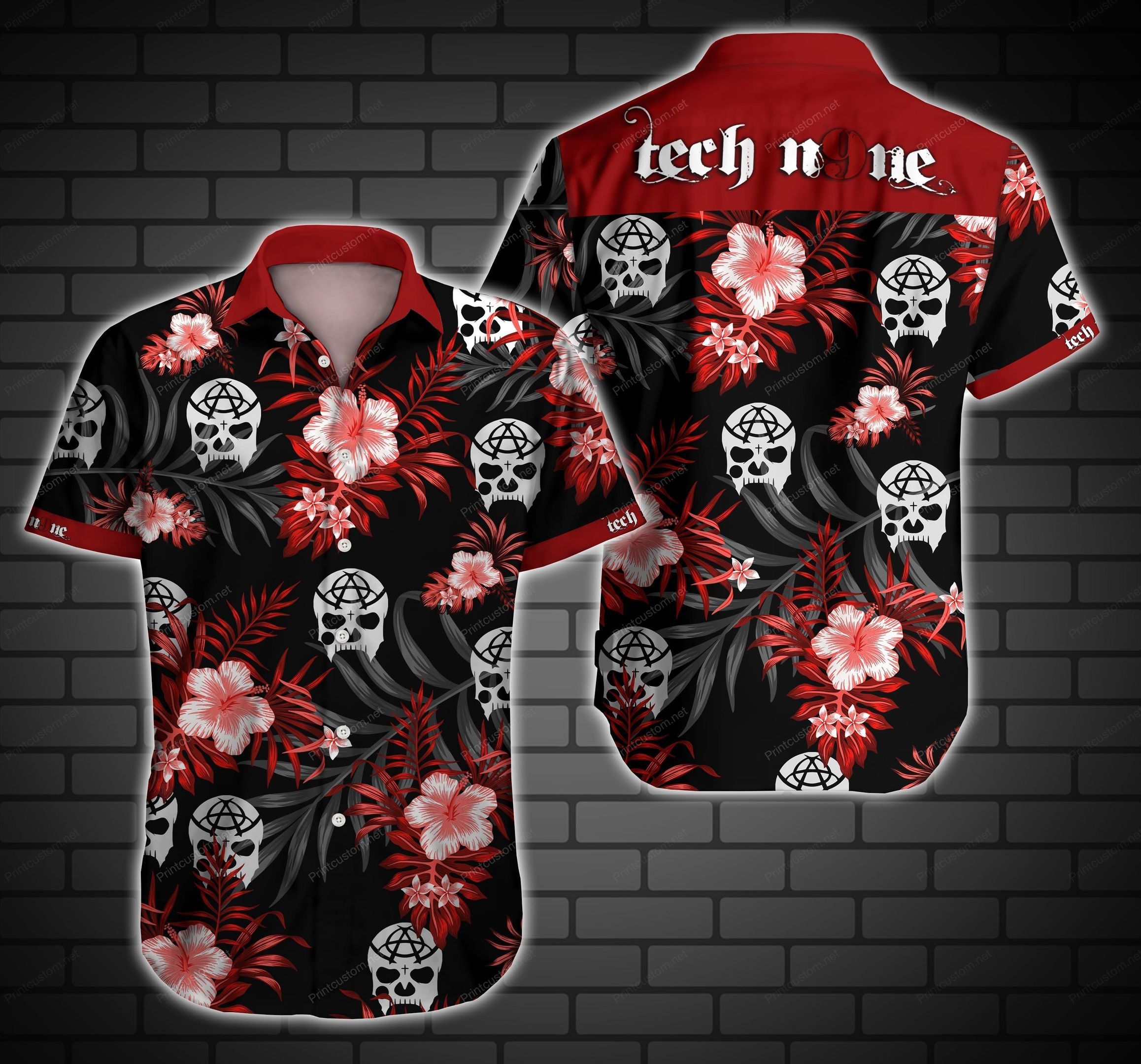 Tech N9ne Ver2 Hawaii Shirt Summer Button Up Shirt For Men Beach Wear Short Sleeve Hawaii Shirt