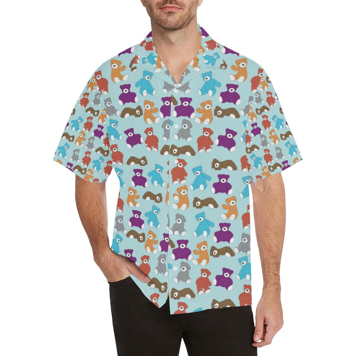 Teddy Bear Pattern Print Design 03 Men’s All Over Print Hawaiian Shirt (model T58)