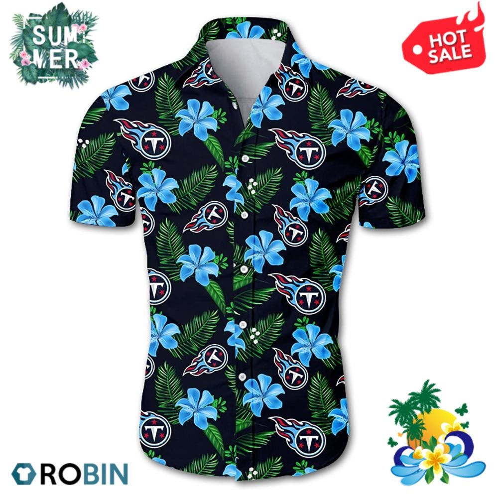 Tennessee Titans Tropical Flower Aloha Shirt Hawaii Shirt