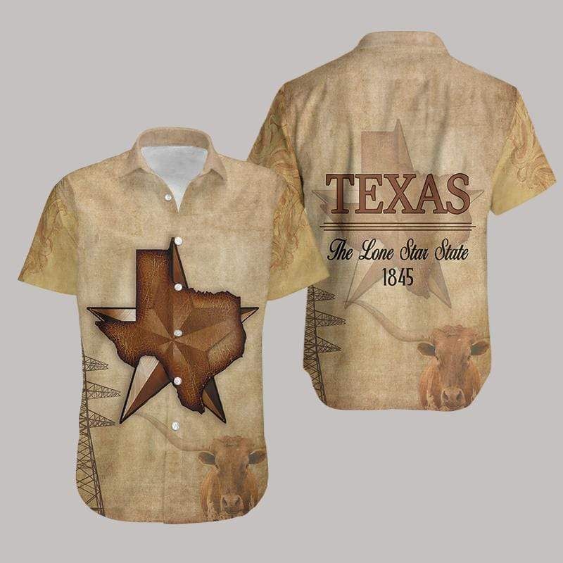 Texas The Lone Star State 1845 Hawaiian Shirts