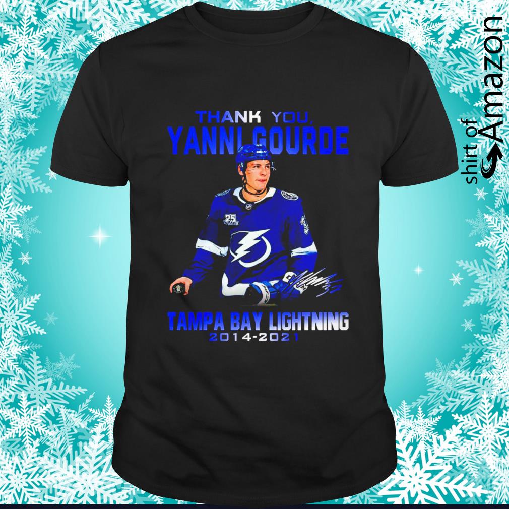 Thank you Yanni Gourde Tampa Bya Lightning 2014-2021 signature shirt