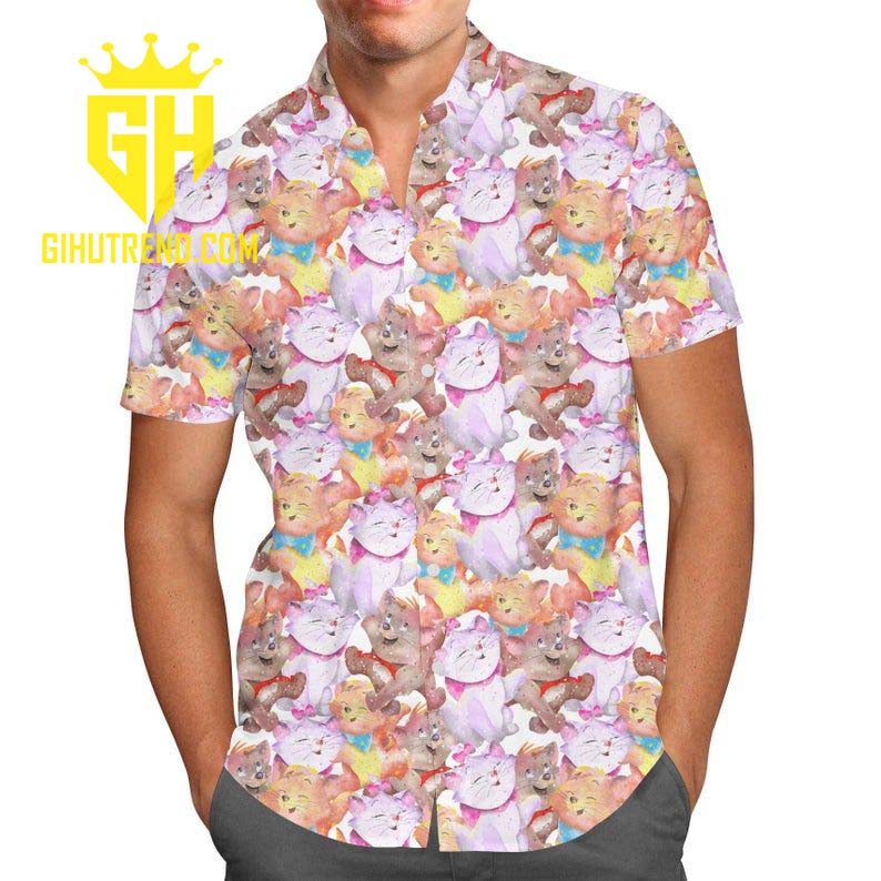 The Aristocats Cats Pattern Disney Hawaiian Shirt