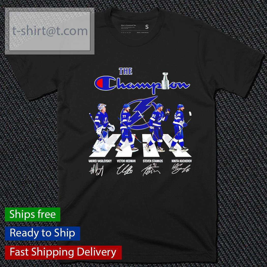 The Champion Cup Tampa Bay Lightning Abbey Road signatures t-shirt