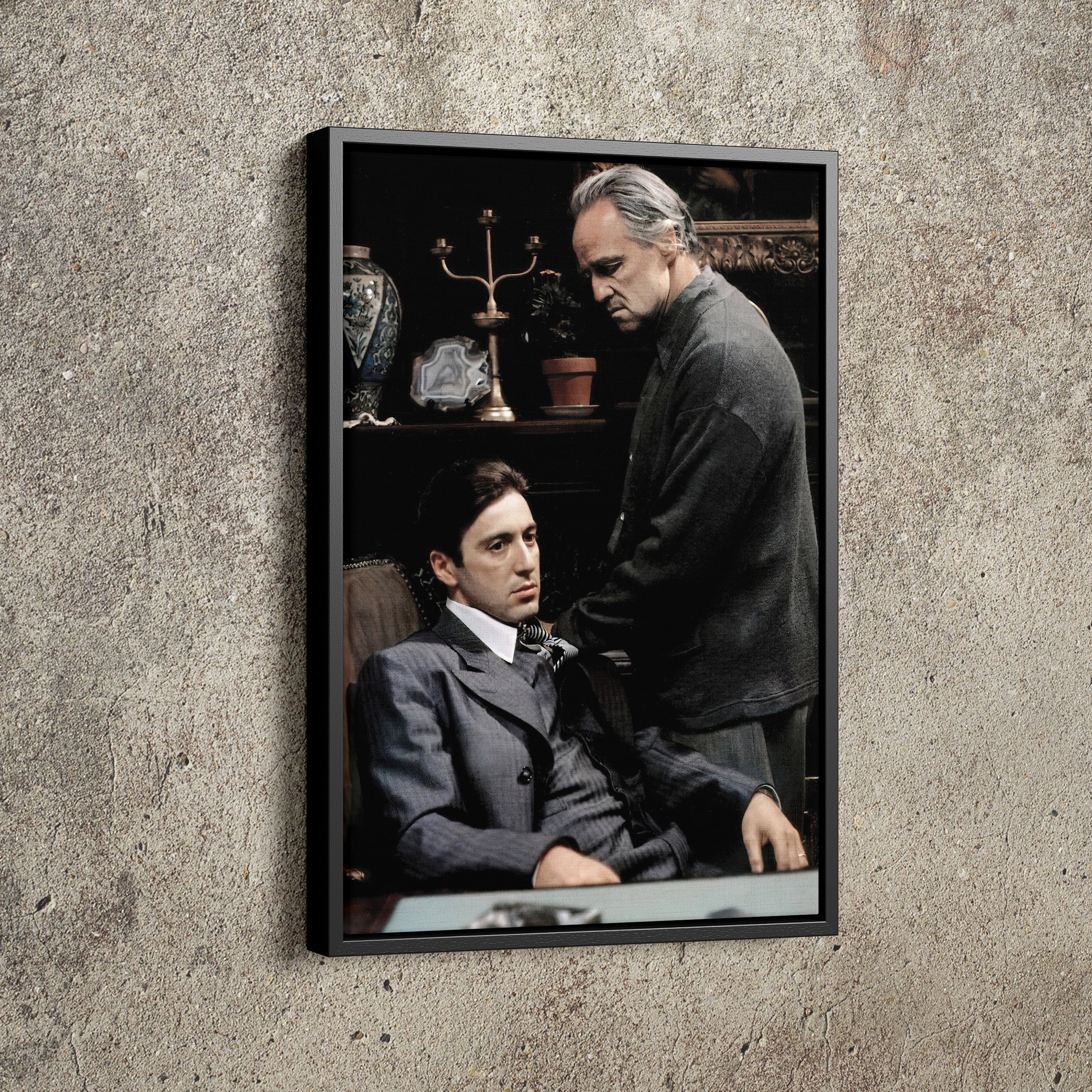 The Godfather Movie Poster Don Vito Corleone Michael Corleone Hand Made Posters Canvas Print Wall Art Man Cave Gift Home Decor
