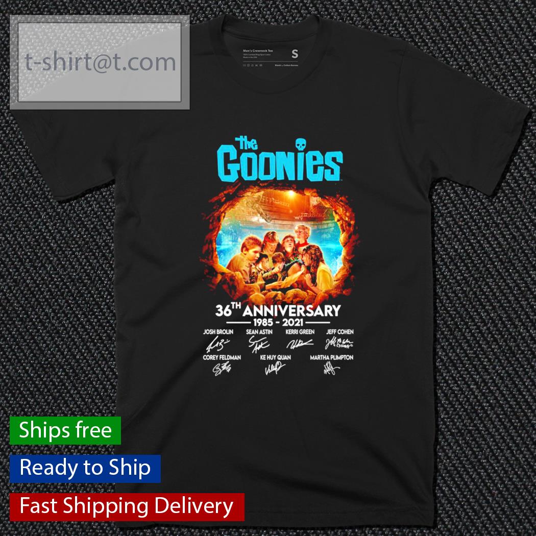 The Goonies 36th anniversary 1985-2021 signatures t-shirt