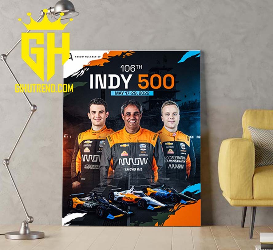 The Greatest Spectacle in Racing Indy 500 McLaren Poster Canvas