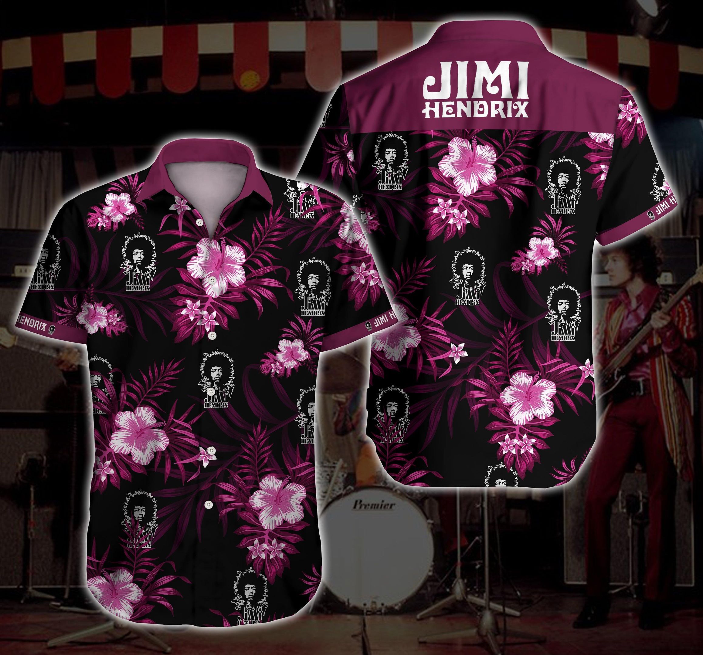 The Jimi Hendrix Experience Hawaii Shirt Summer Button Up Shirt For Men Beach Wear Short Sleeve Hawaii Shirt