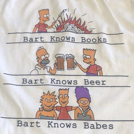 The Simpson Bart knows books bart knows beer bart knows babes shirt