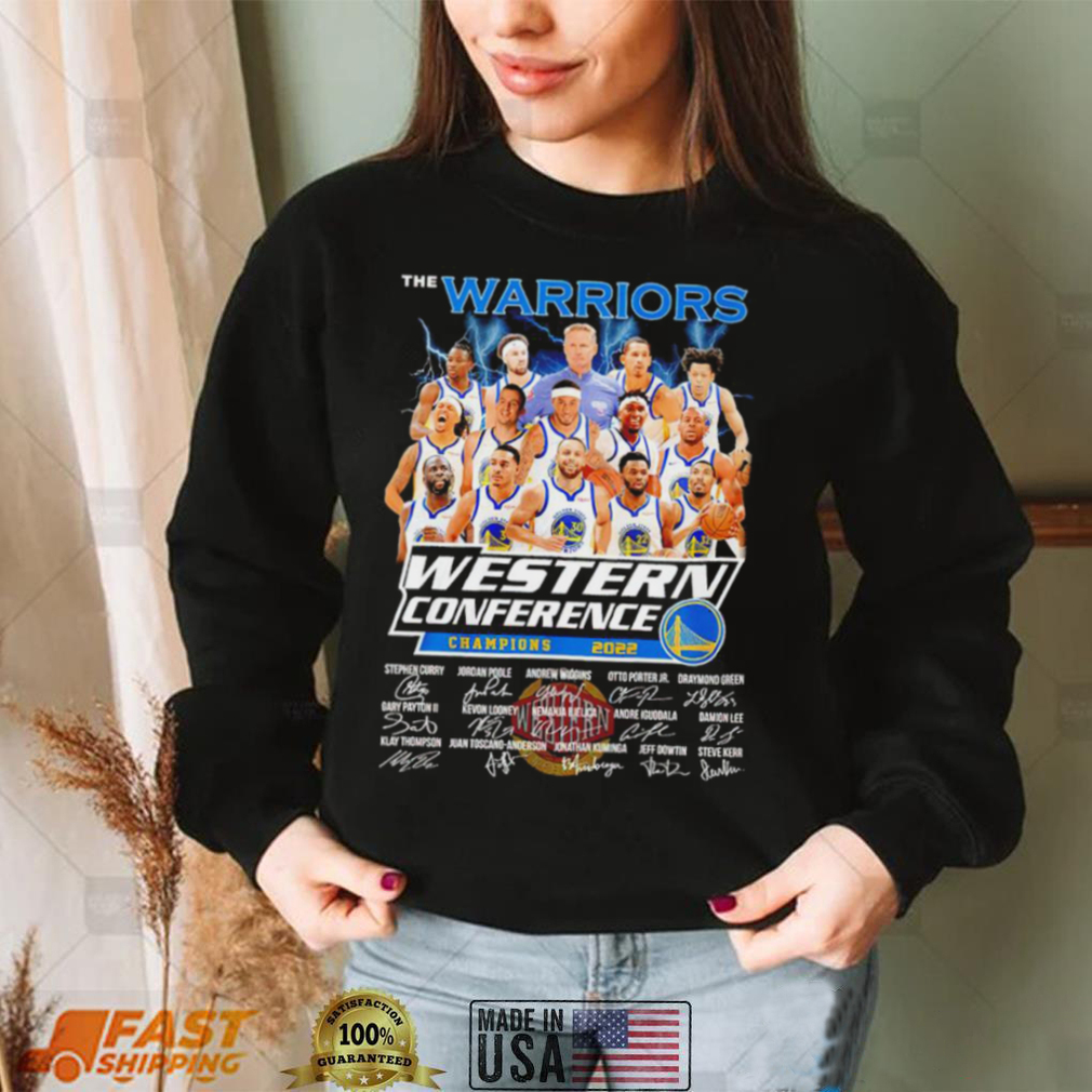 The Warriors Western Conference Champions 2022 signatures shirt