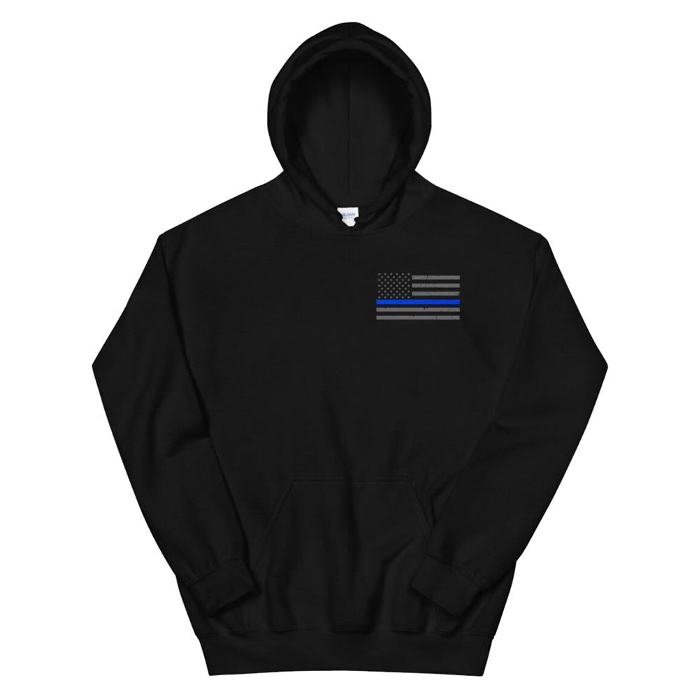 Thin Blue Line Flag Hoodie For Police Officers3