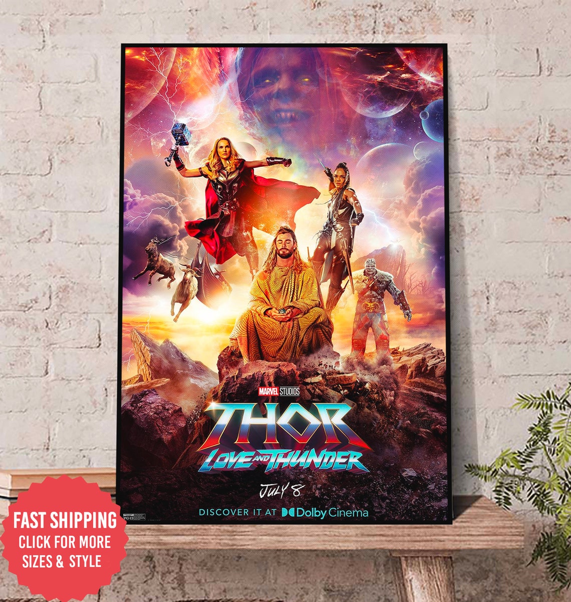 Thor Love and Thunder Poster Canvas, Thor 4 Poster, Thor Love and Thungder new Poster, Thor wall art, Poster Fan 