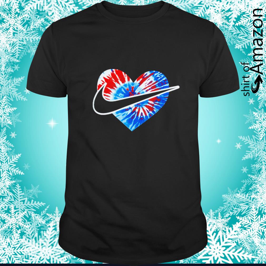 Tie-dye heart Nike logo shirt