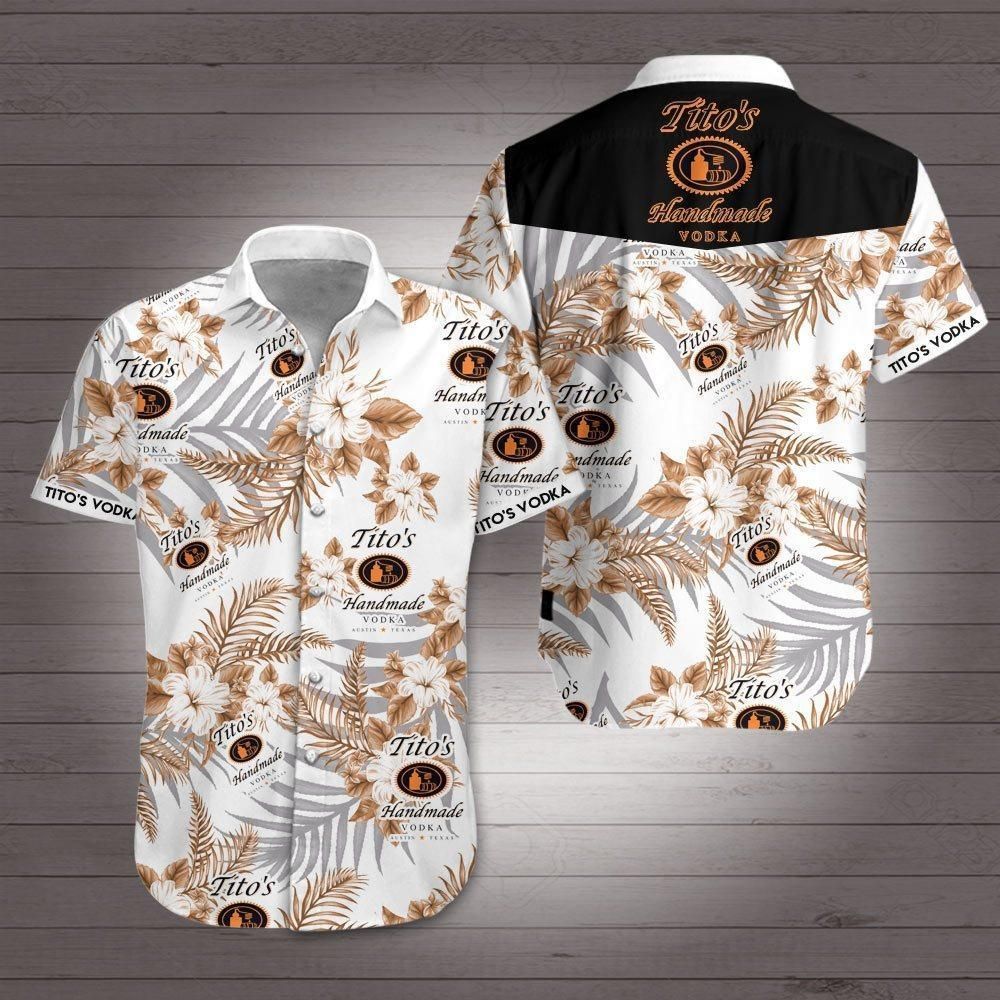 Titos Vodka Hawaii Shirt Summer Button Up Shirt For Men Beach Wear Short Sleeve Hawaii Shirt