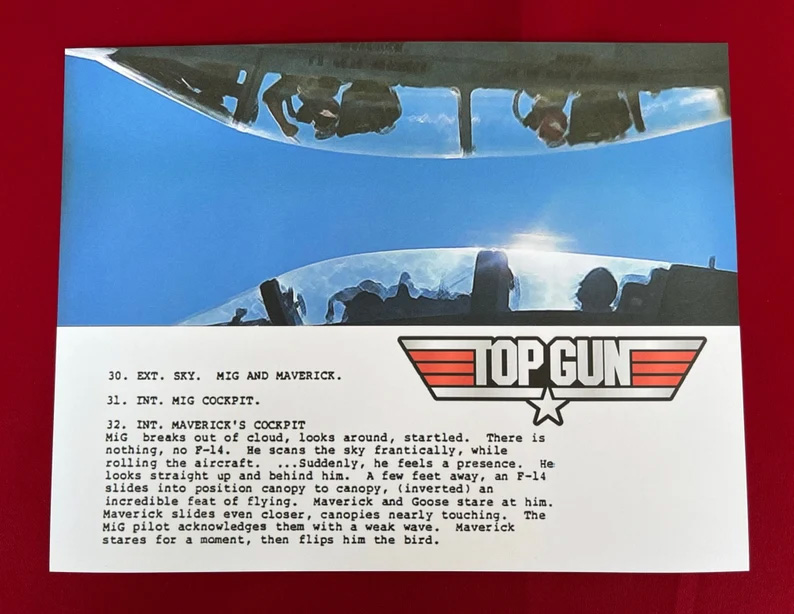 Top Gun Maverick Flips Off The Mig Script Art Poster