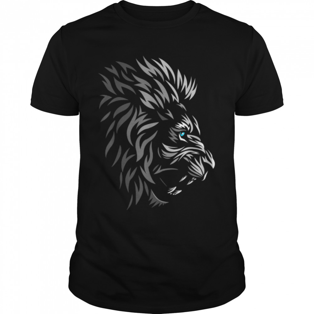 Tribal lion profile tattoo style cute T-Shirt B07KVQ66N8