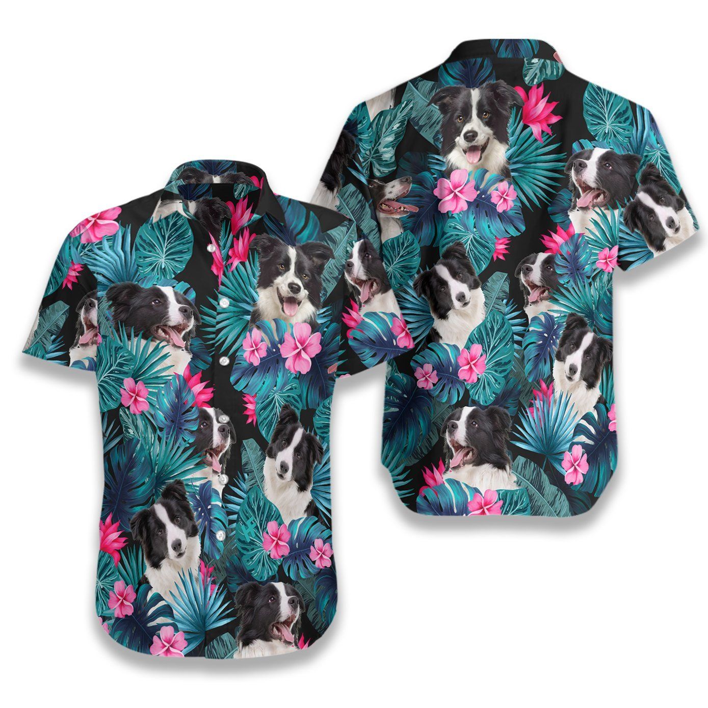 Tropical Border Collie Ez08 0207 Hawaiian Shirt